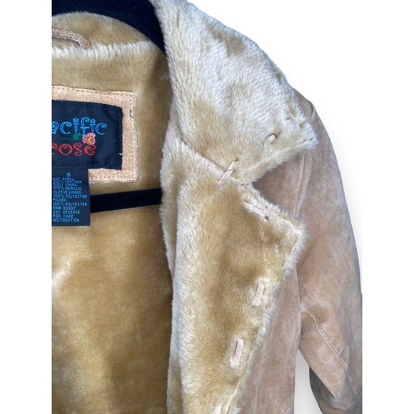 Pacific rose Vintage boho suede leather jacket coat Size Small - Picture 5 of 7